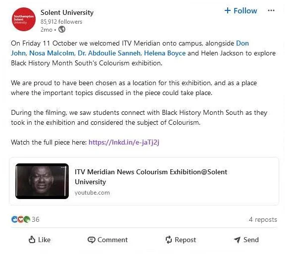 Southampton Solent University Linkedin posts