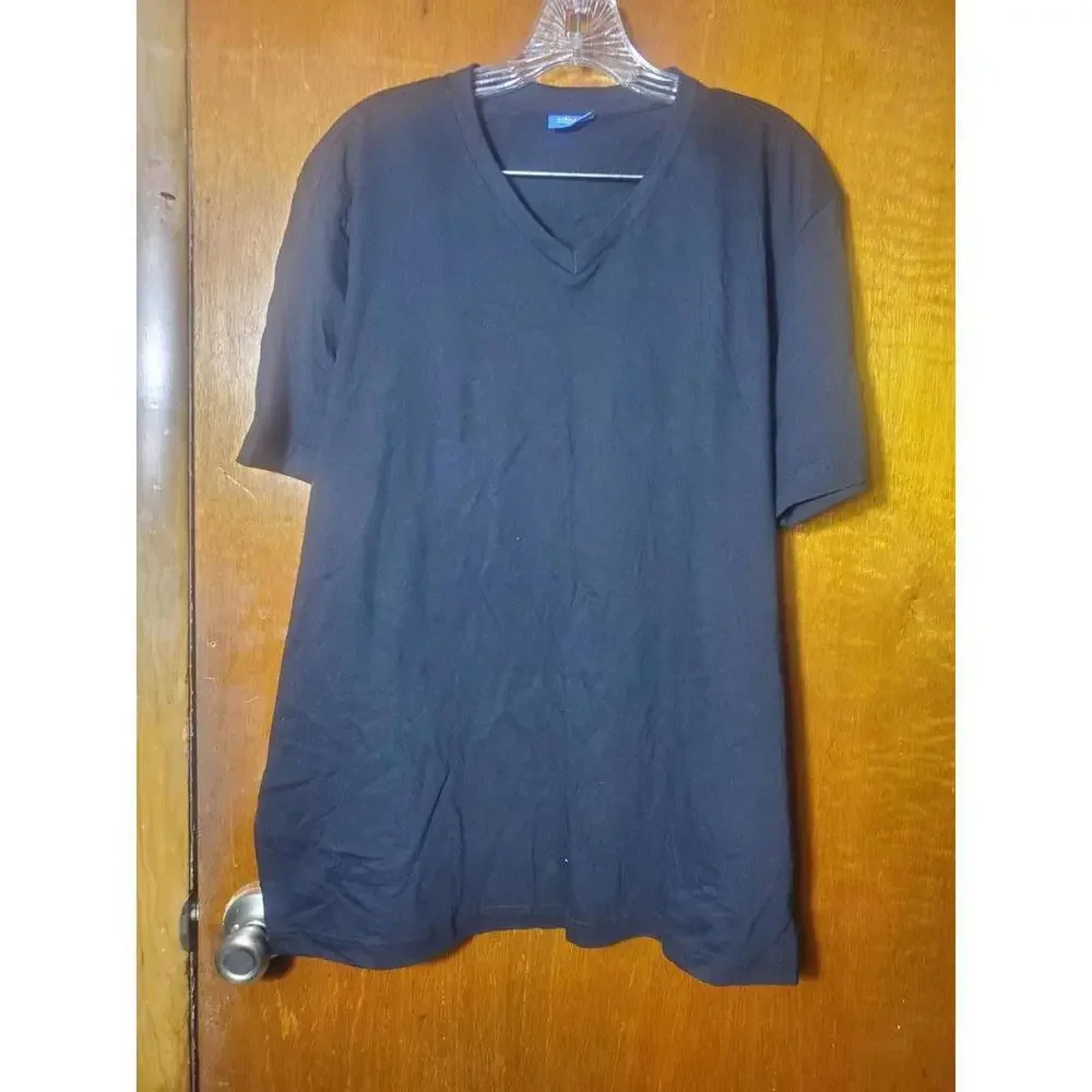 Pre-Owned Men’s Black CityLab V-Neck Short Sleeve Top Size Large