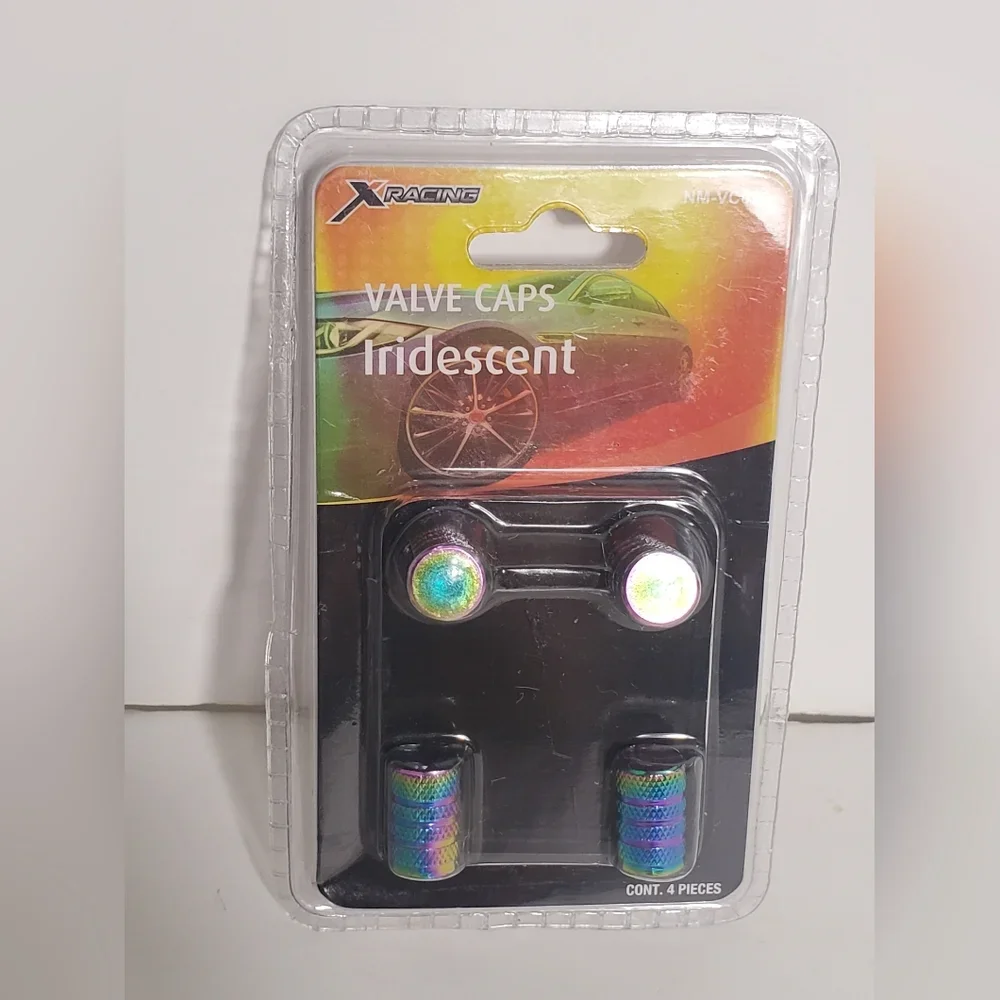 New Valve Caps Iridescent Rainbow Color 4 Pieces