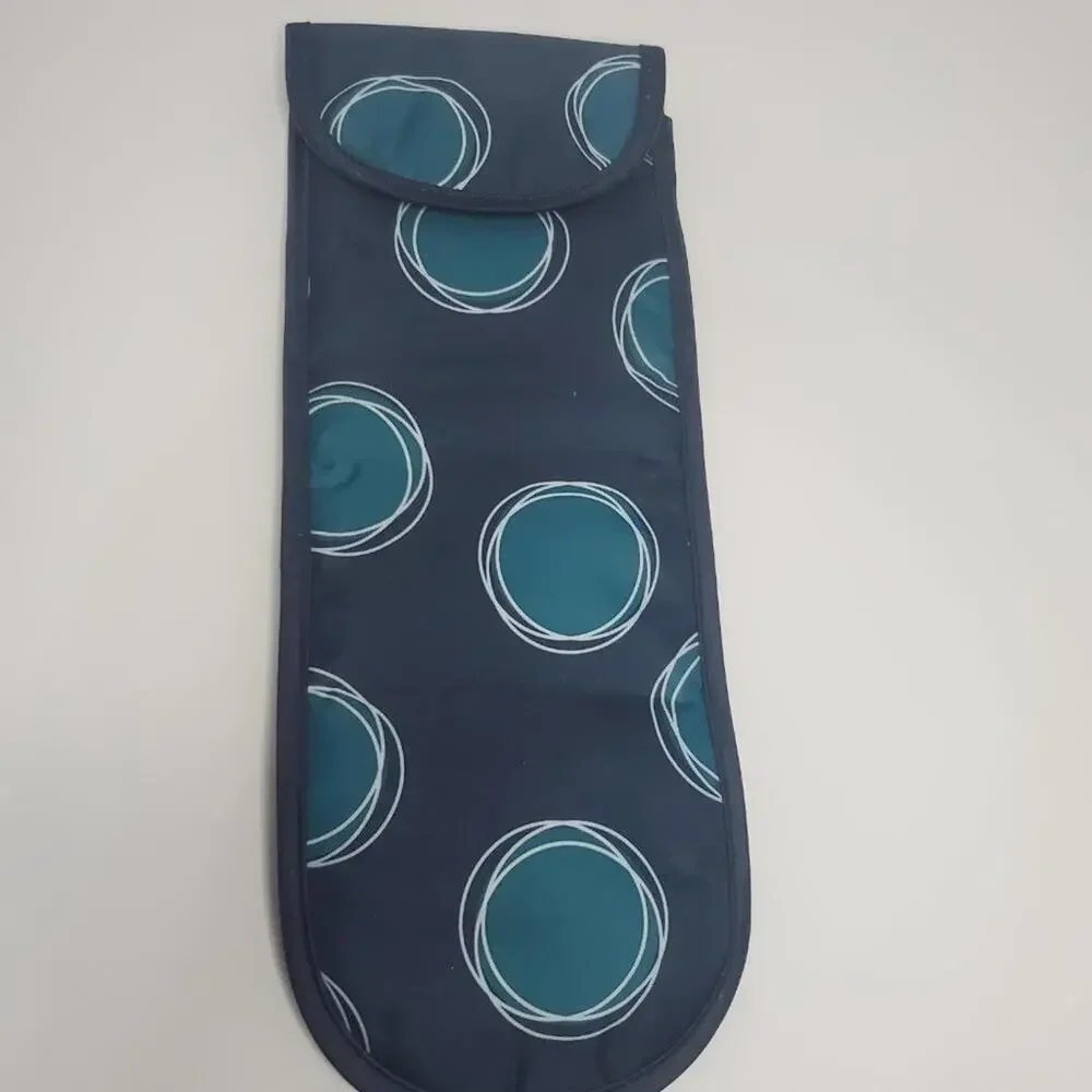 New Pouch Bag Blue with Circle Design for Water Bottles