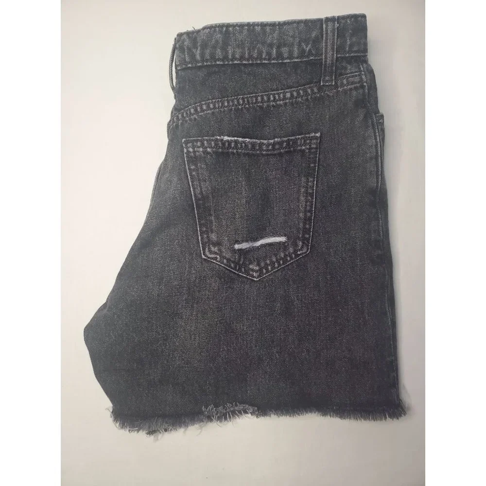New Black Hi-Rise Ripped Arizona Jean Shorts Size 9