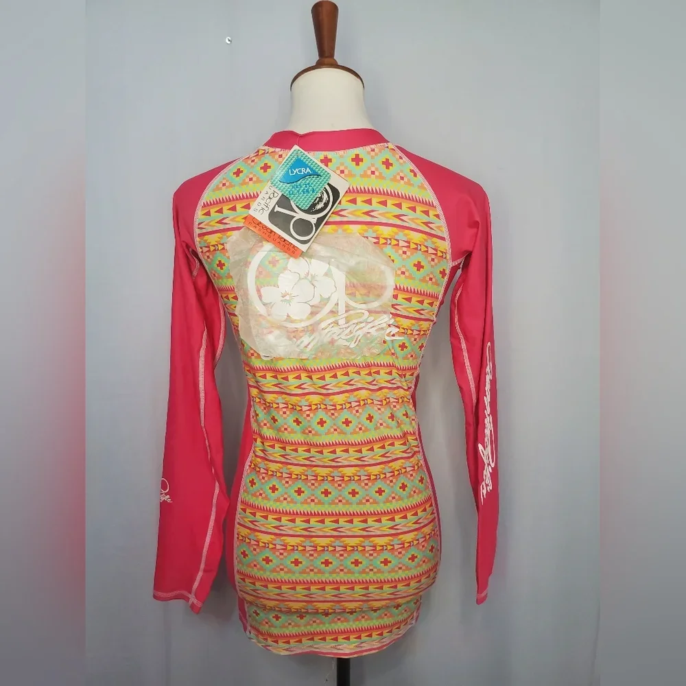 NWT Juniors Ocean Pacific Pink Multicolor Swimsuit Top Size XL