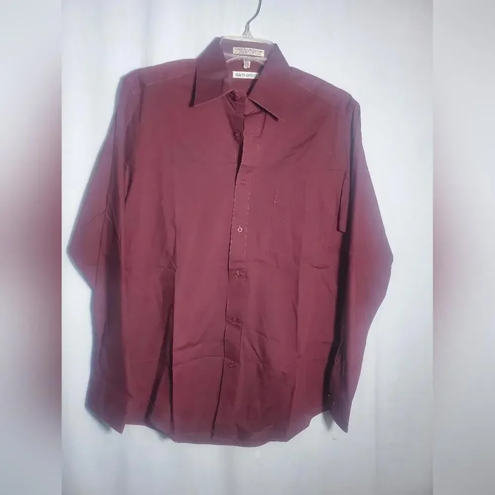 NWOT Burgandy Men’s Button Down Dress Shirt Size 14 ½ 32/33