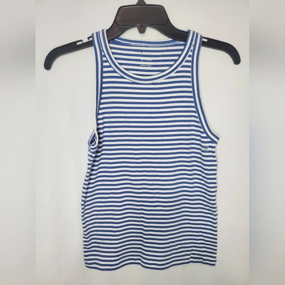 NWOT Women's Blue and White Tank Top Size XS/TP