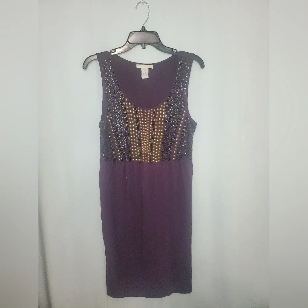 Pre-Owned Women’s Design History Purple Long Shirt/Short Dress Size Medium