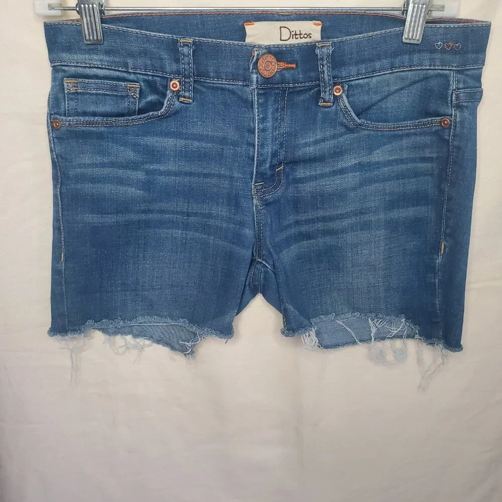Pre-Owned Women’s Blue Dittos Skinny Flare Mid Rise Shorts Size 27
