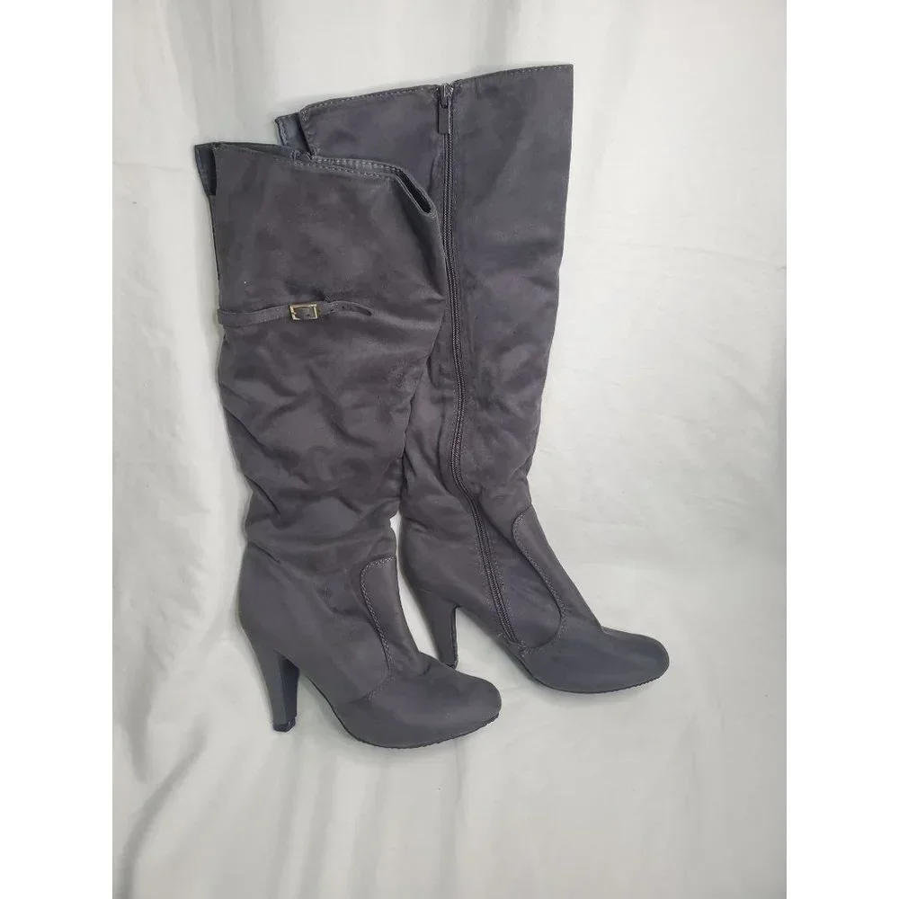 Pre-Owned Woman's Top Moda Suede Knee Length Boot Size 6 1/2