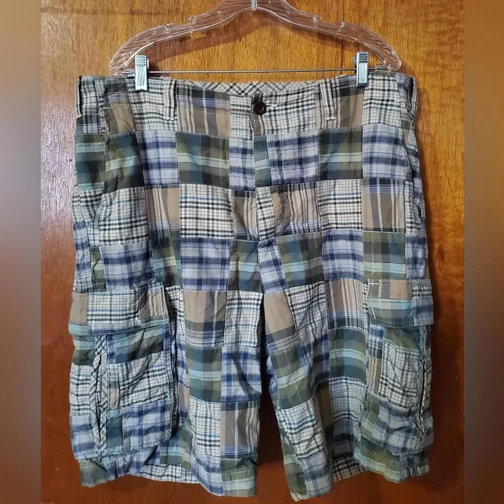 Pre-Owned Men’s Plaid Nautica Relaxed Clipper Madras Shorts Size 38W
