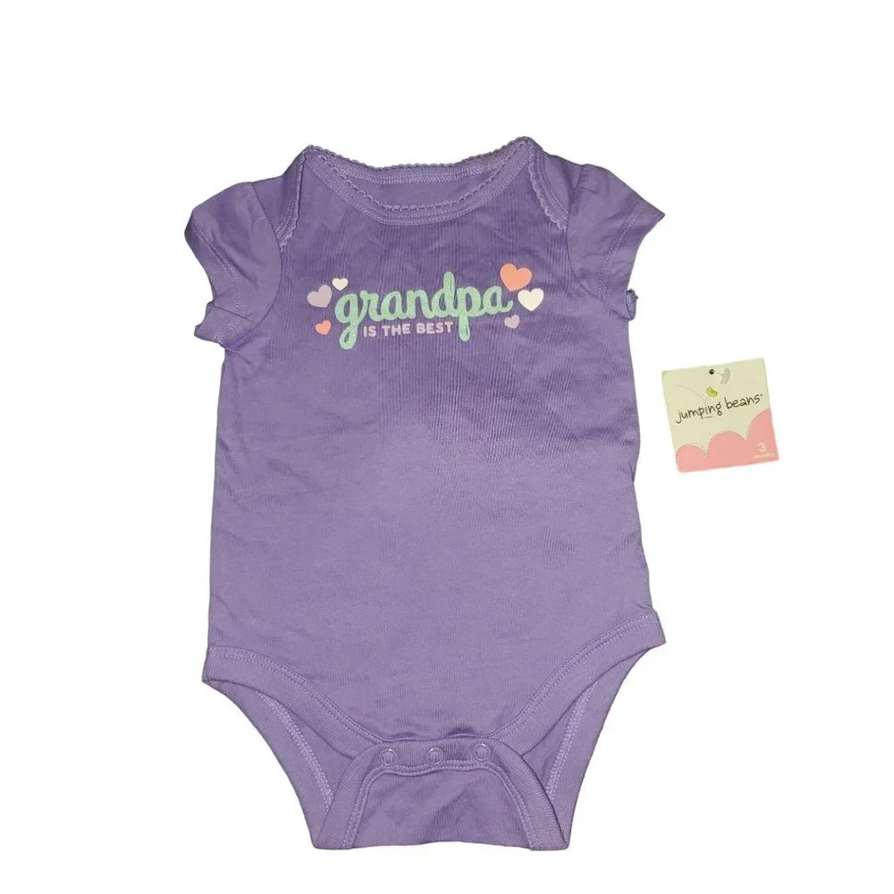 New Purple Onesie Grandpa Is the Best Bodysuit 3M With Hearts