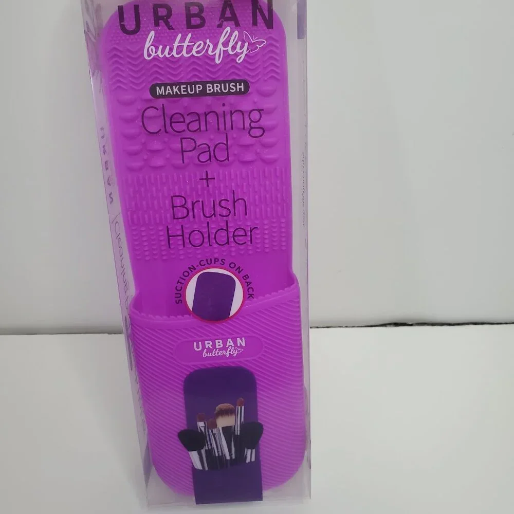 New Butterfly Purple Makeup Brush Cleaning Pad & Brush Holder
