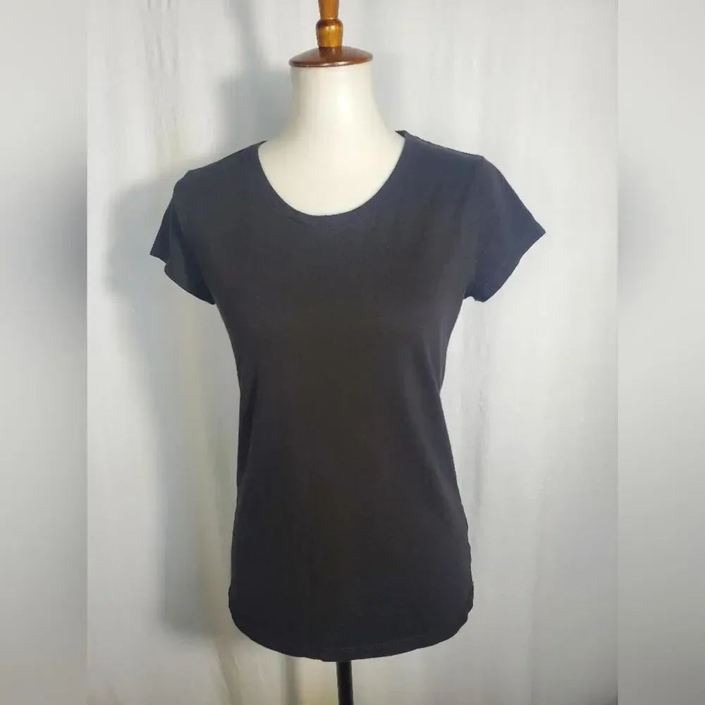 Pre-Owned Juniors No Boundaries Black Short Sleeve Shirt Size Large (11-13)