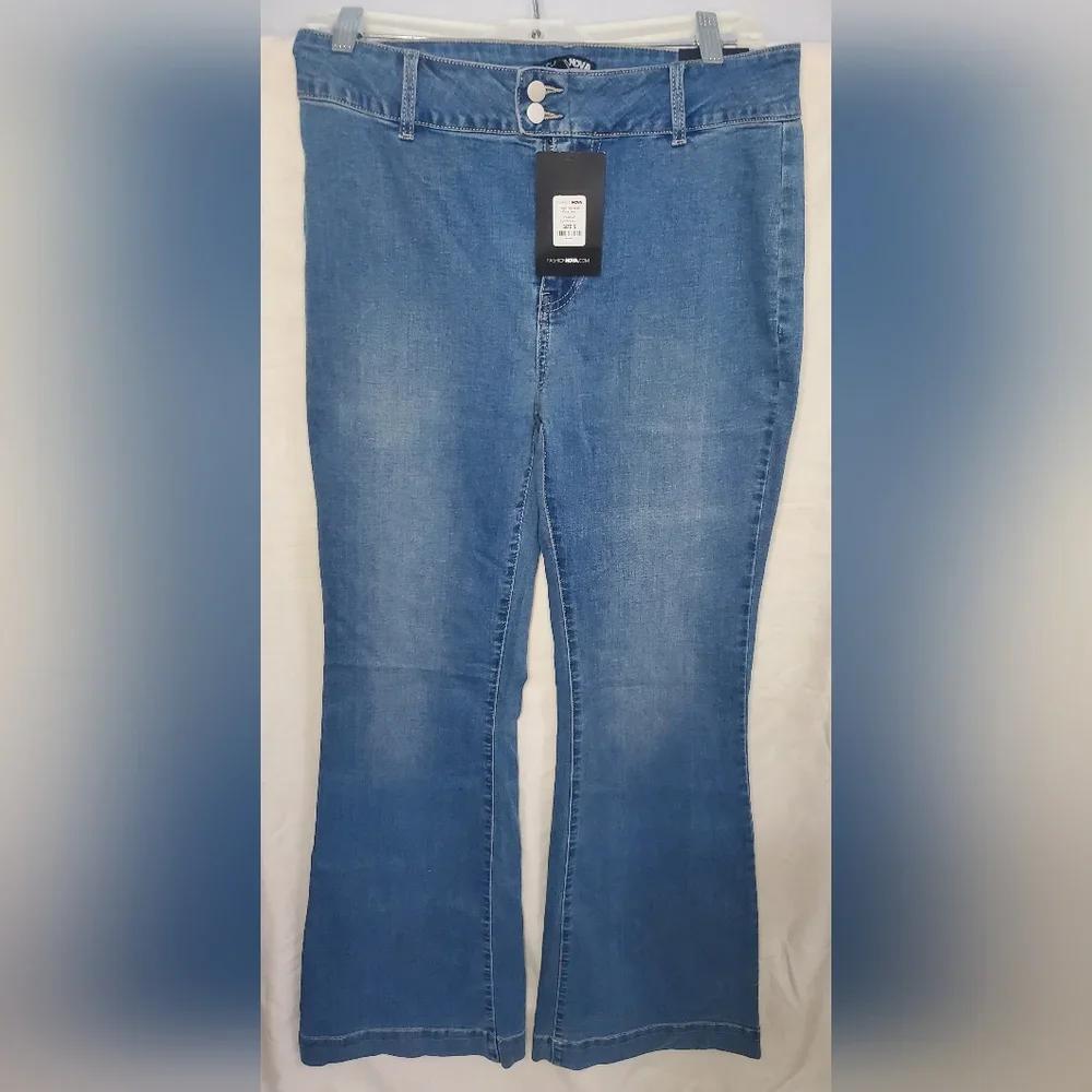 New Women’s Blue Paige High Rise Flare Jeans Size 5