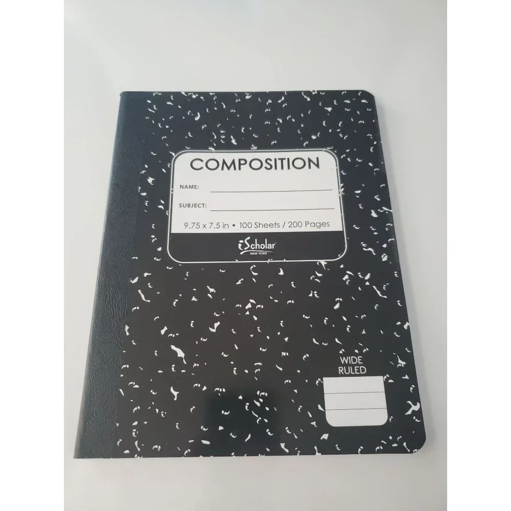 New 4 Pack of Wide Rule Composition Black and White Notebook