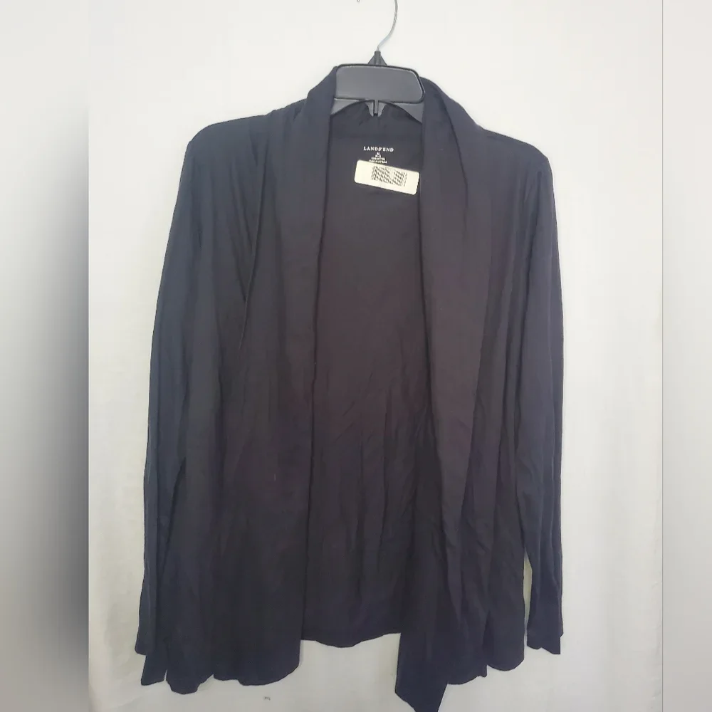 Pre-Owned Women’s Lands End Black Cardigan Size Medium 10-12