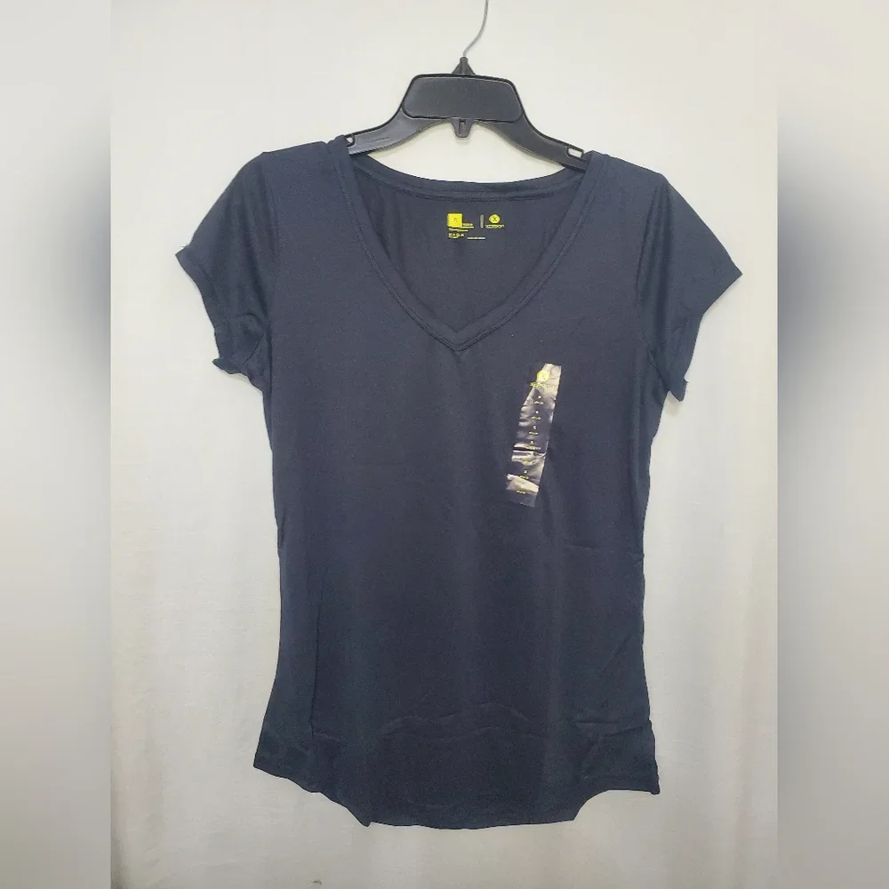 New Women’s Navy Platoon Slim Fit Short Sleeve Shirt Size Small