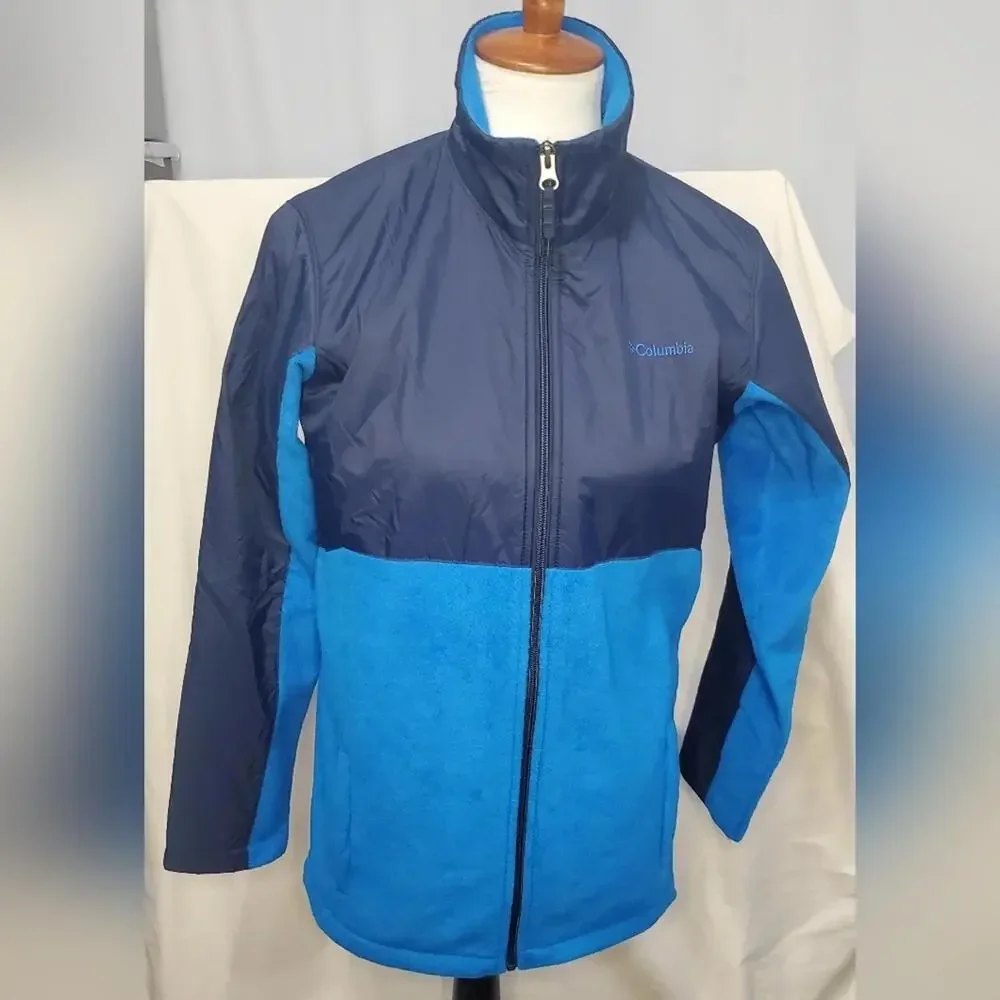 Pre-Owned Blue and Black Zipper Up Kids Jacket Size XL