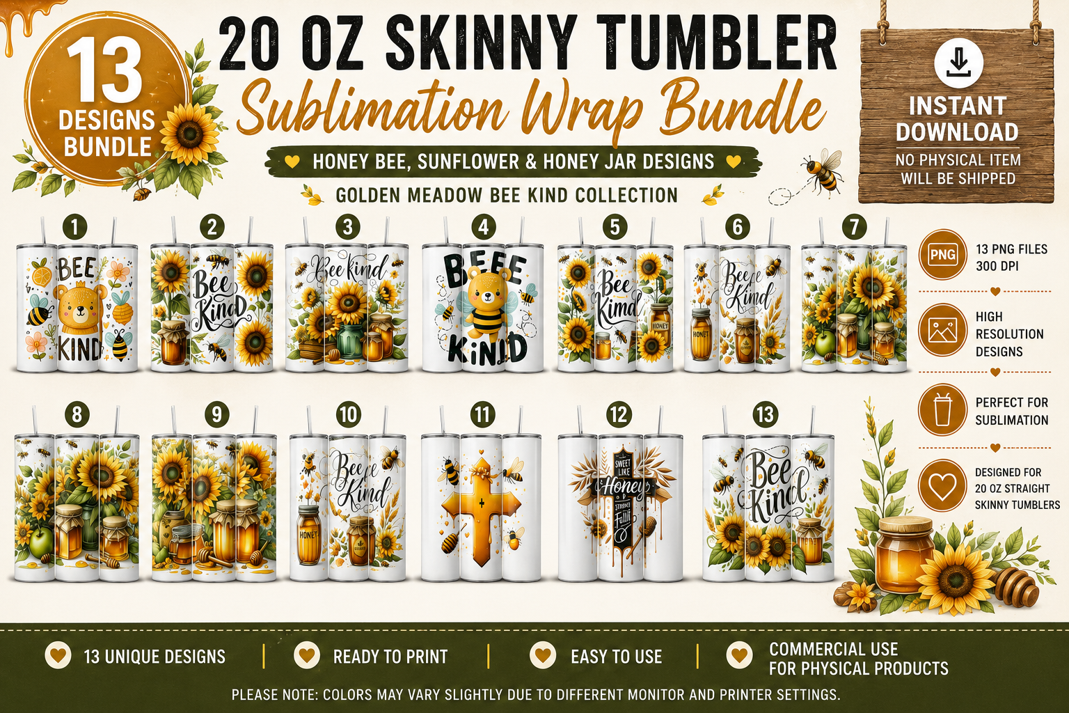 13 Honee Bee Sublimation Wrap Bundle.png