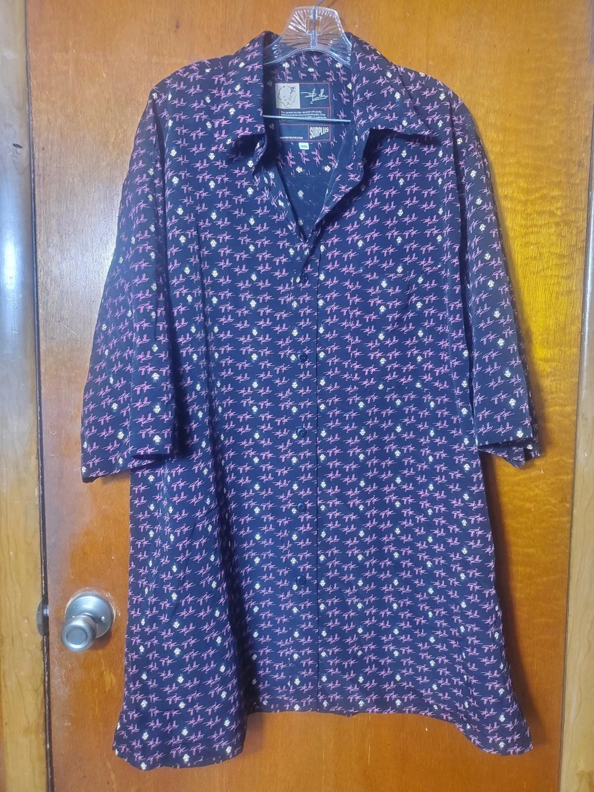 Pre-Owned Men’s Black/Pink Surplus Short Sleeve Top Size 3XL