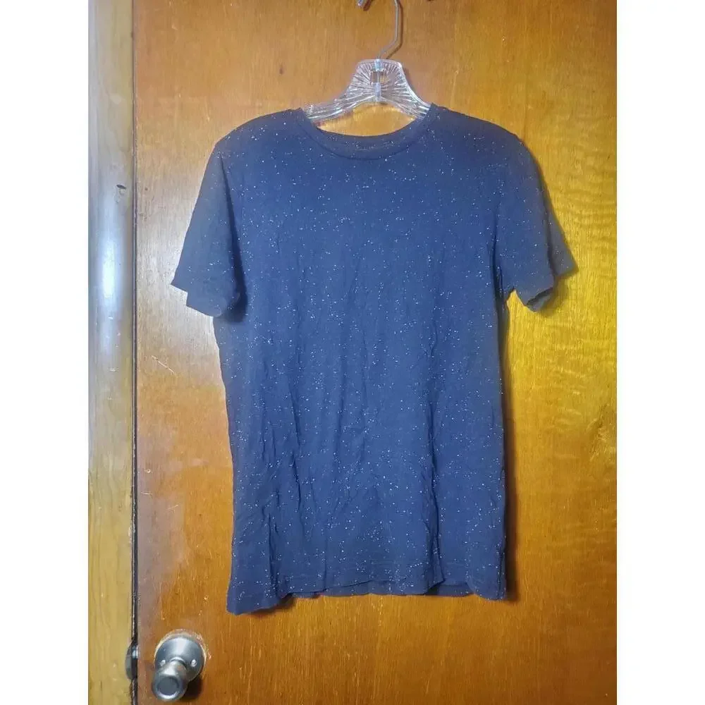 Pre-Owned Men’s Black And White Basic Short Sleeve Top Size Small