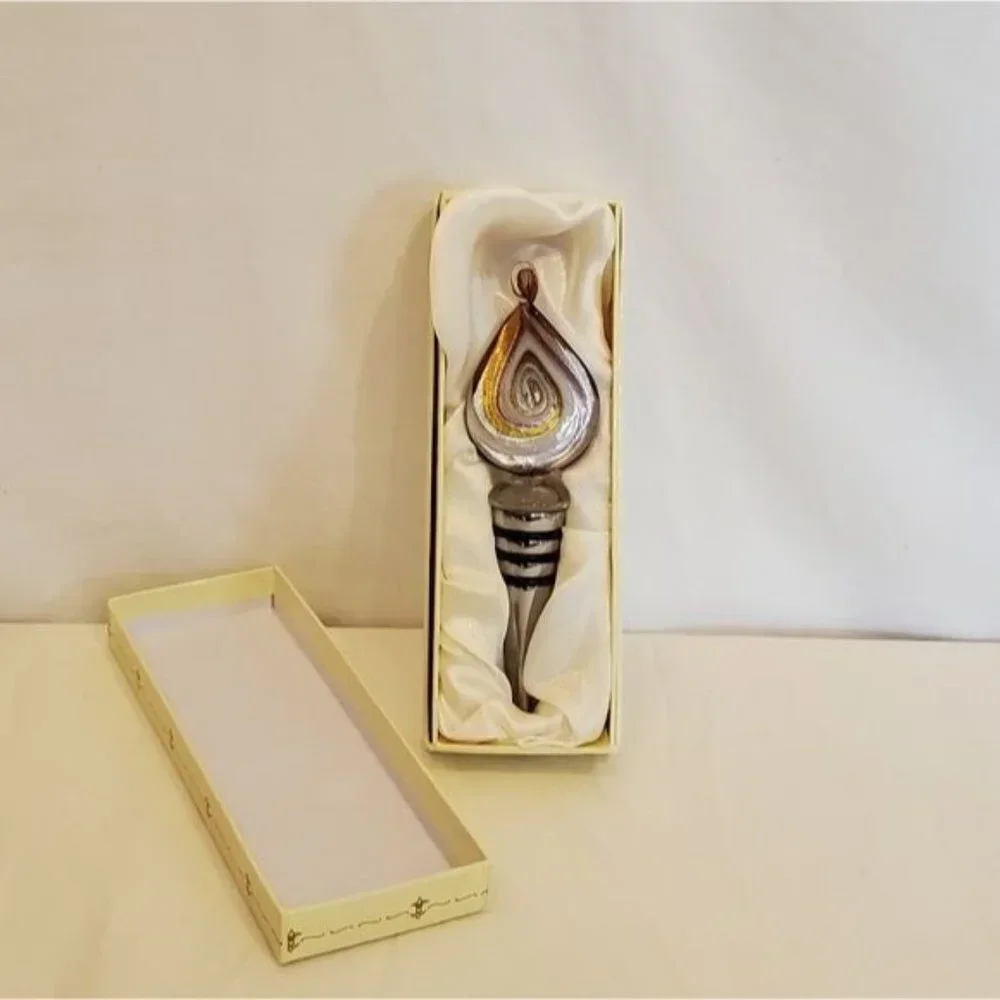 New Color Glass Top and Stainless Steal Bottom Wine Bottle Stopper
