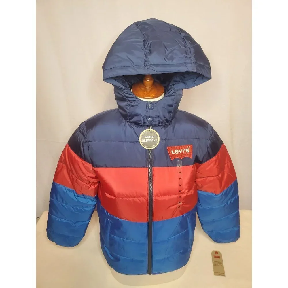 New Boys' Big Puffer Jackets Blue/Red/Navy Size Medium