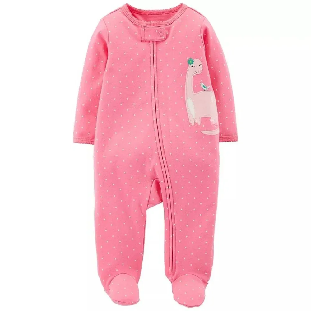 New Baby Girl Polka-Dot Dinosaur Sleep & Play 9 Months