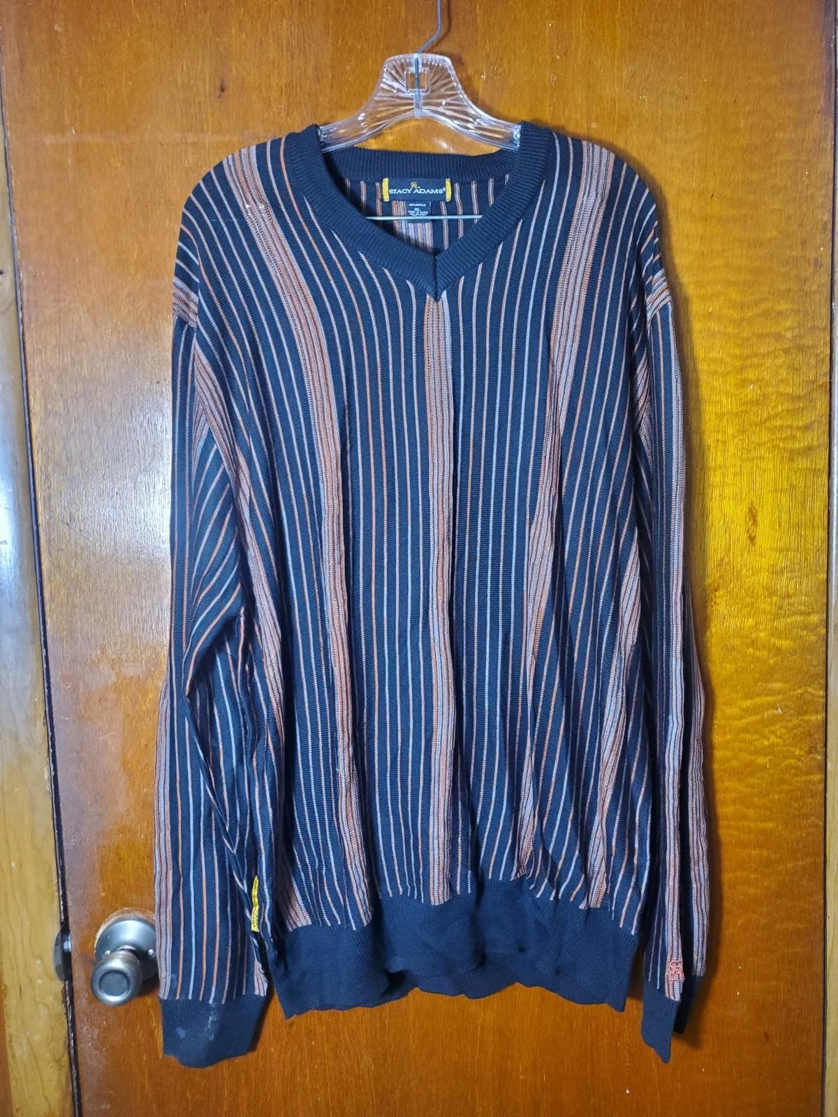 Pre-Owned Vintage Men's Brown & Blue Stacy Adams Long Sleeve Sweater Size XL