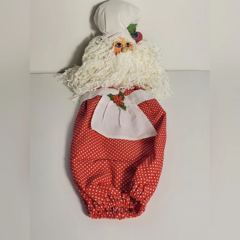 Pre-Owned Vintage Cooking Santa Claus Bag Holder