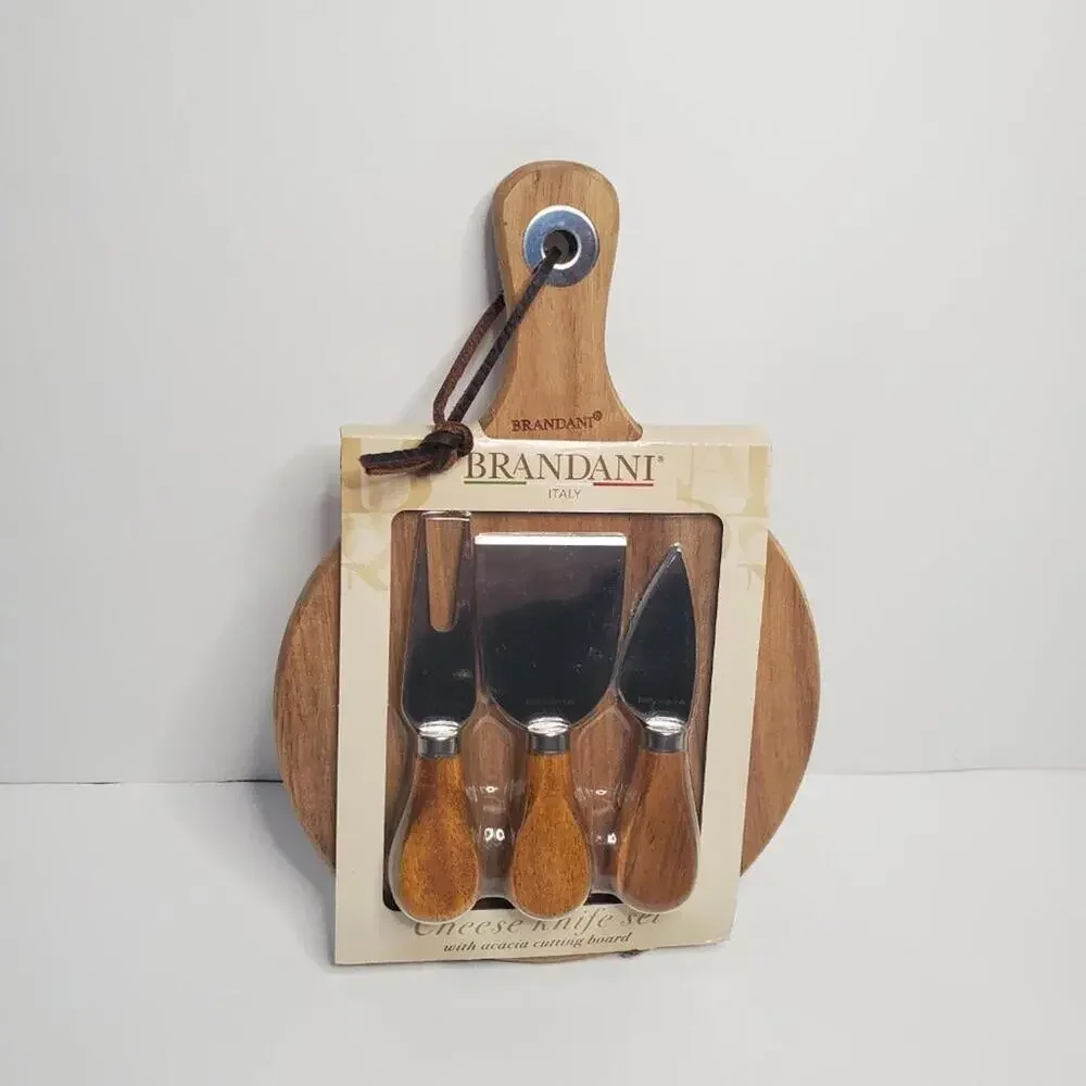 New Cheese Knife Set With Acacia Cutting Board