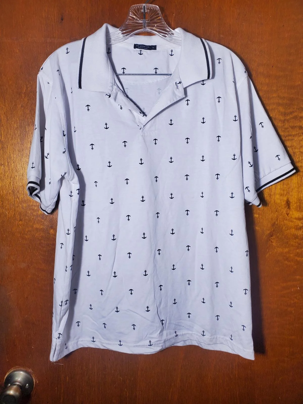 Pre-Owned Vintage Men's US-Icon Short Sleeve Anchor Collar Top Size XL