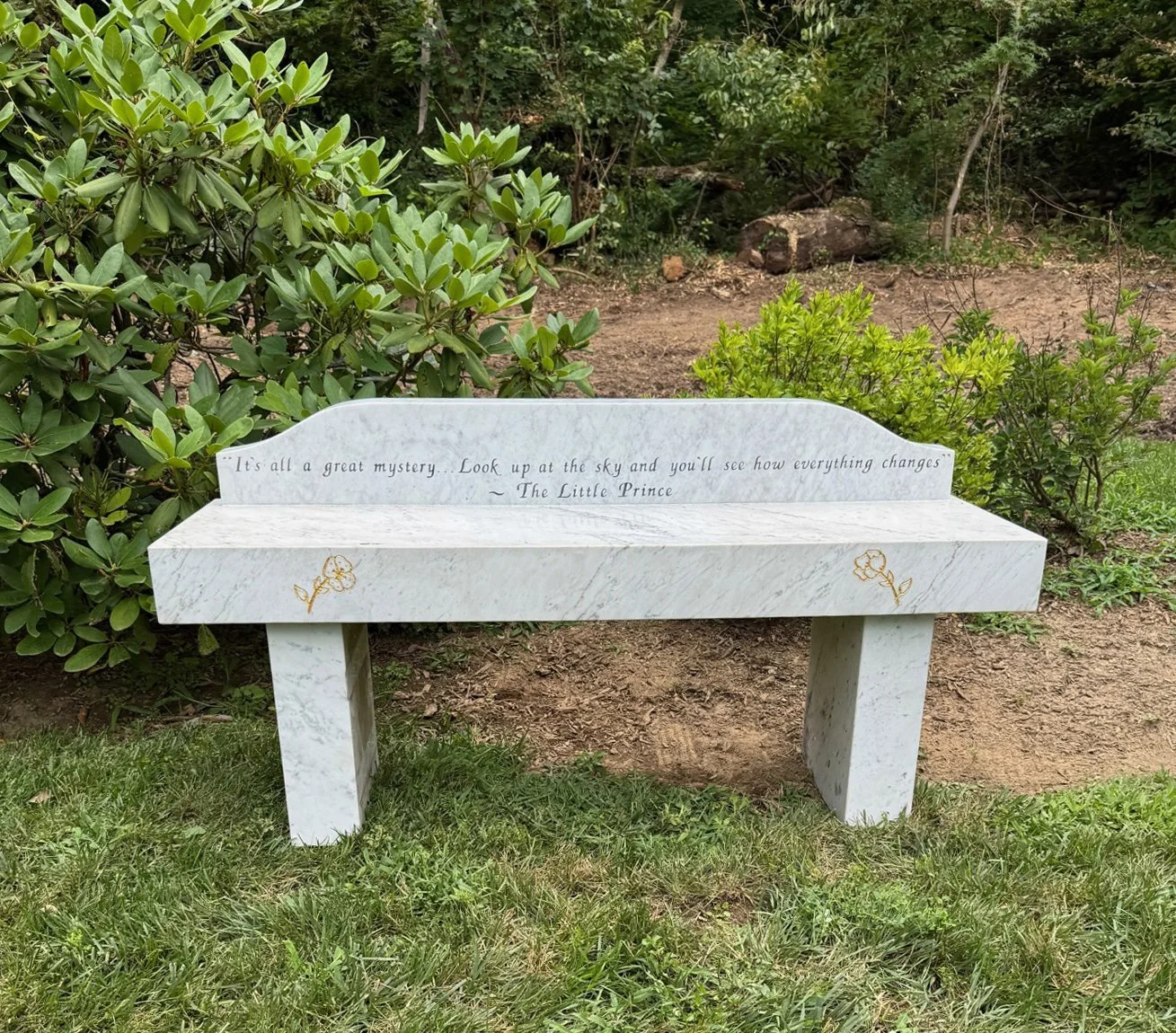 Marble bench with back
