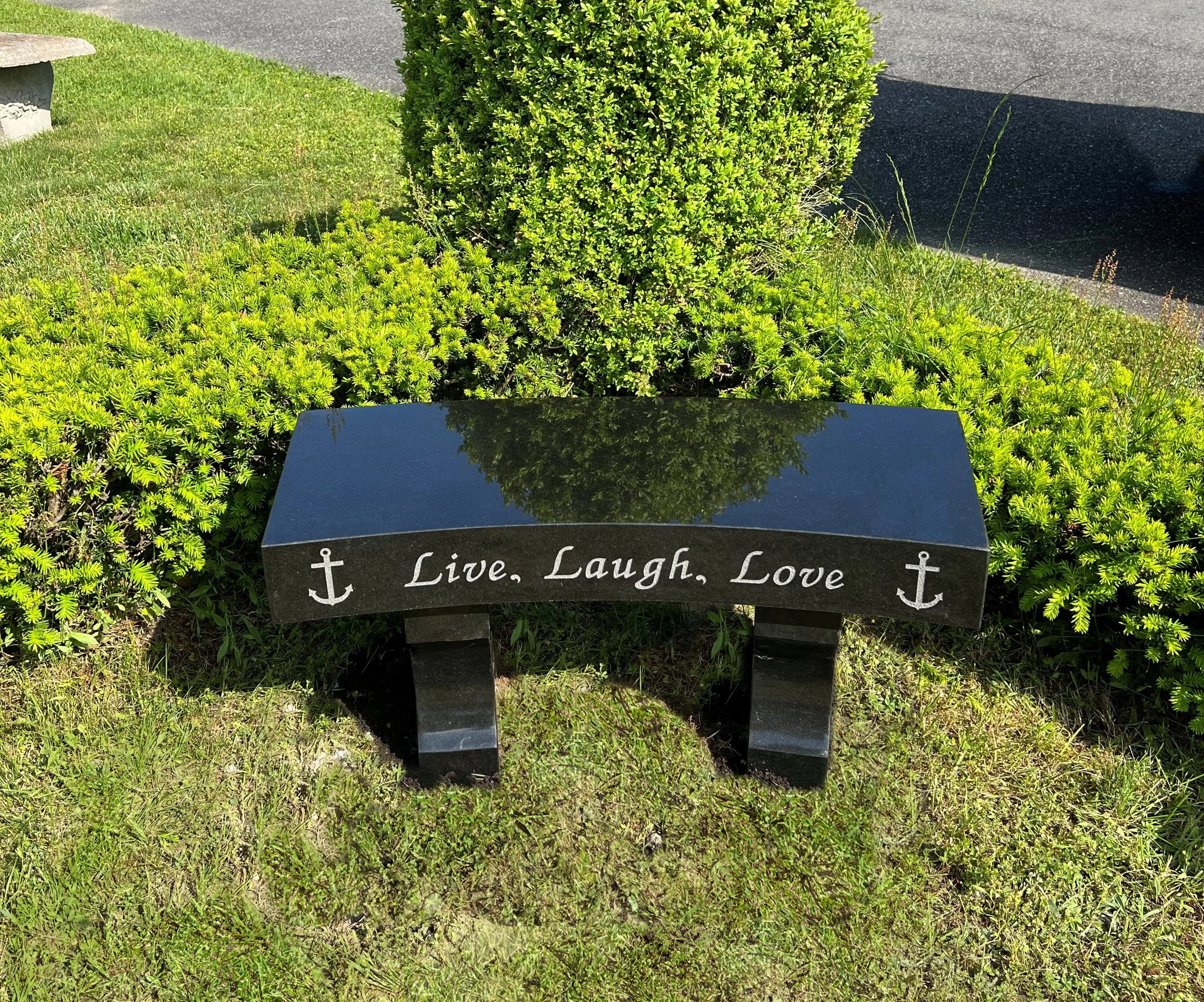 Black Curved Bench