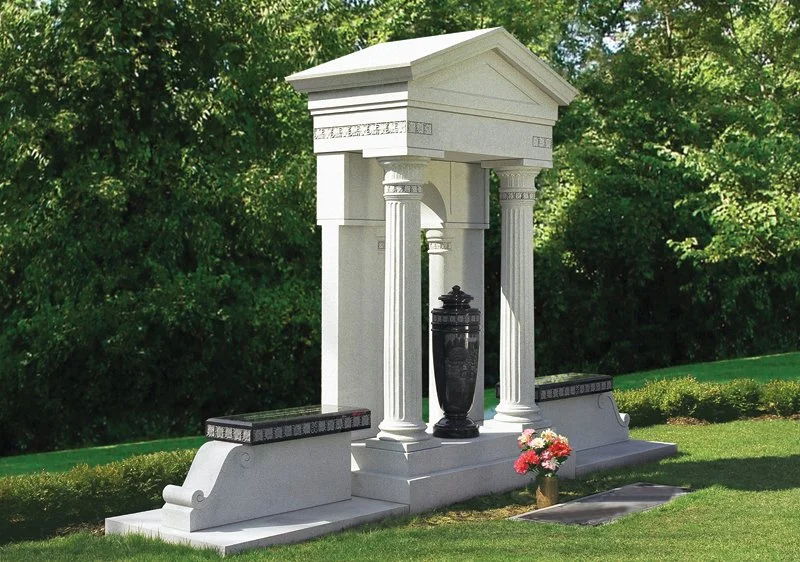 Grey and Black Estate Monument with Urn and Columns