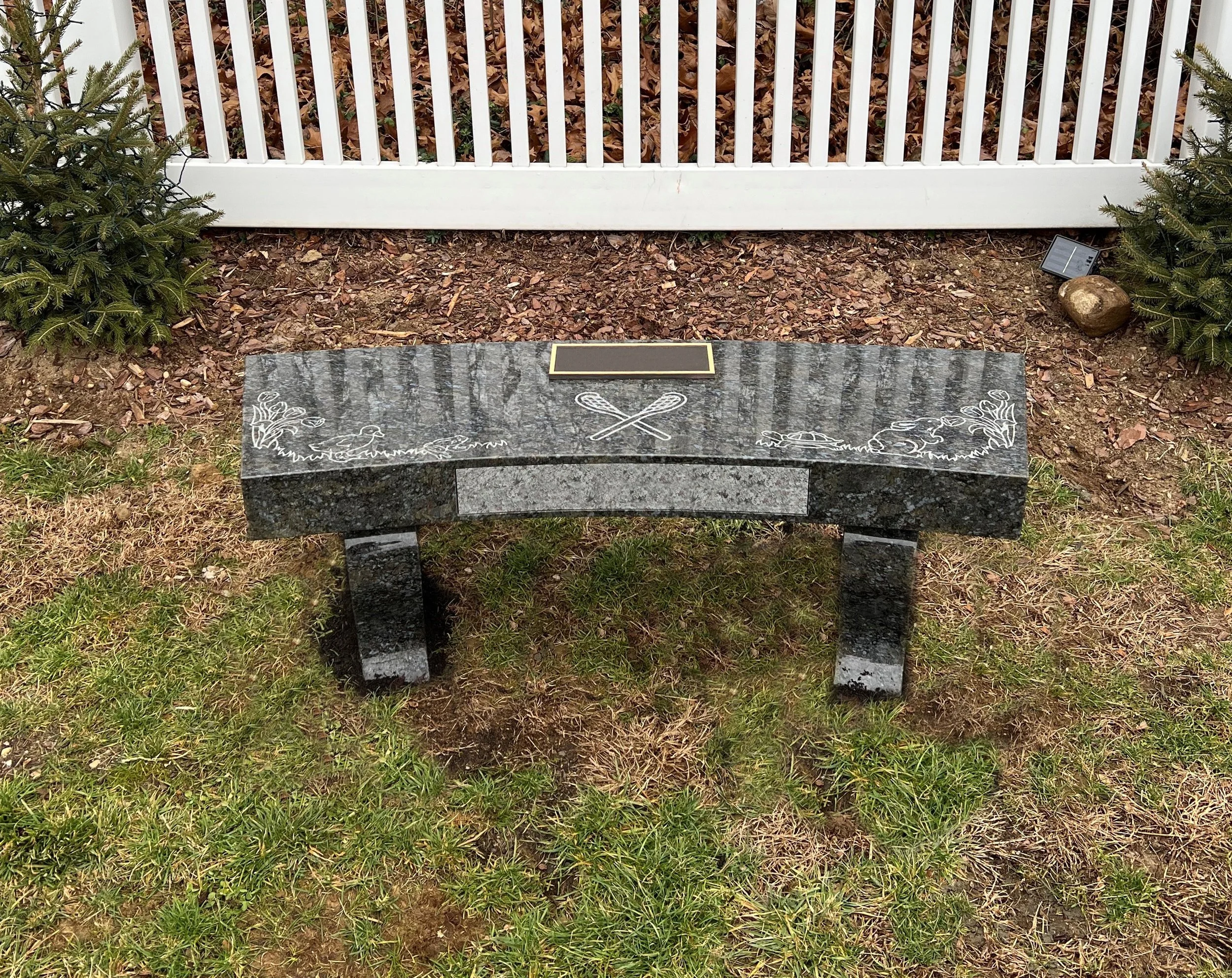Butterfly Blue curved bench