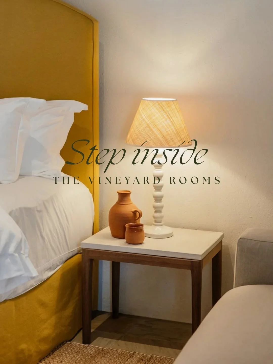 The Vineyard Rooms are for the cozy, quaint dreamers seeking warmth. With lower ceilings adorned by beautiful wooden beams and cottage-like interiors, they capture the essence of the winelands. A palette of mustard yellow invites smiles, while tones 