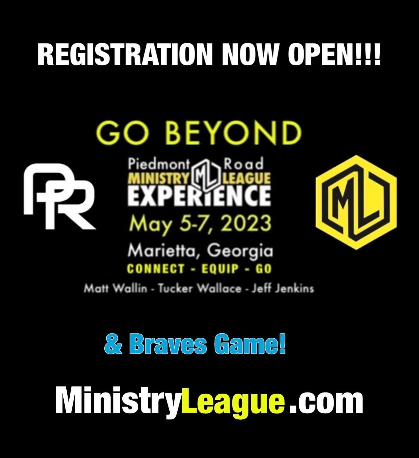 REGISTRATION IS NOW OPEN to attend the ML Experience! Hosted by the Piedmont Road Church of Christ in Marietta, GA for mor info go to  MinistryLeague.com/Experience