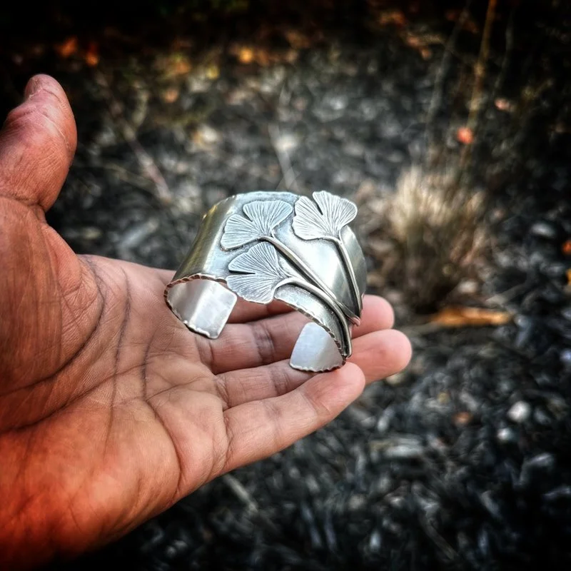 Three Ginkgoes Cuff Bracelet