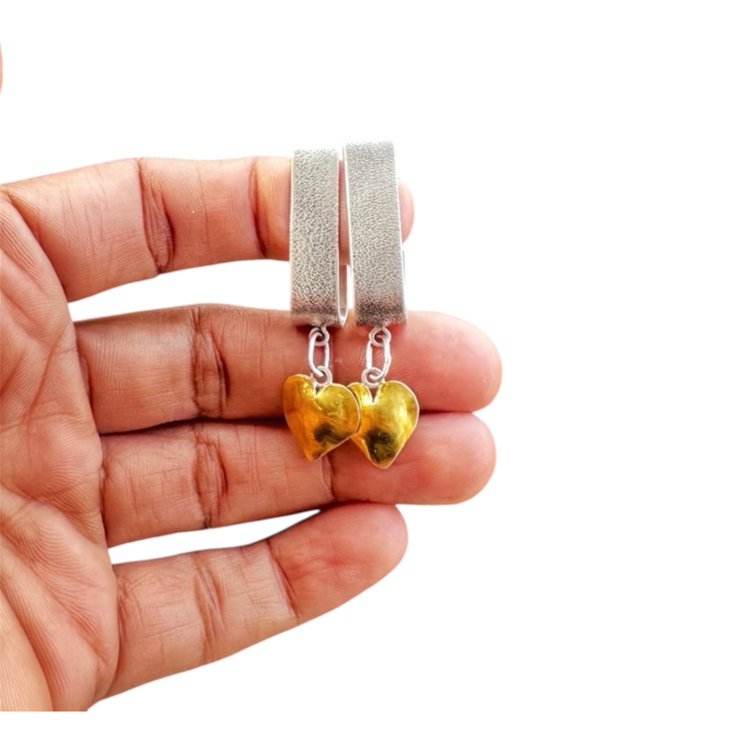 Demi Hoops with Golden Heart Earrings