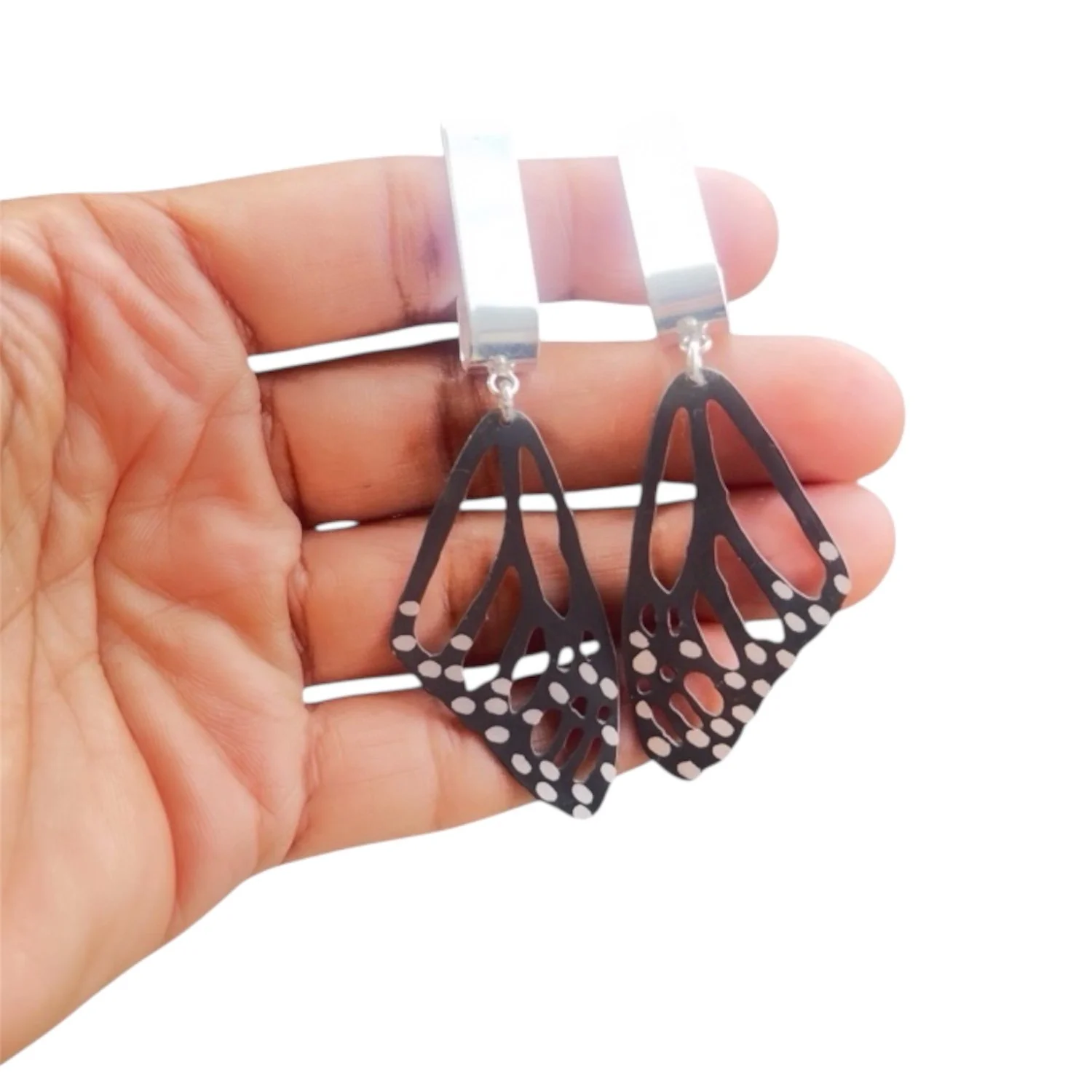 Demi Hoops with Monarch Butterfly Wings