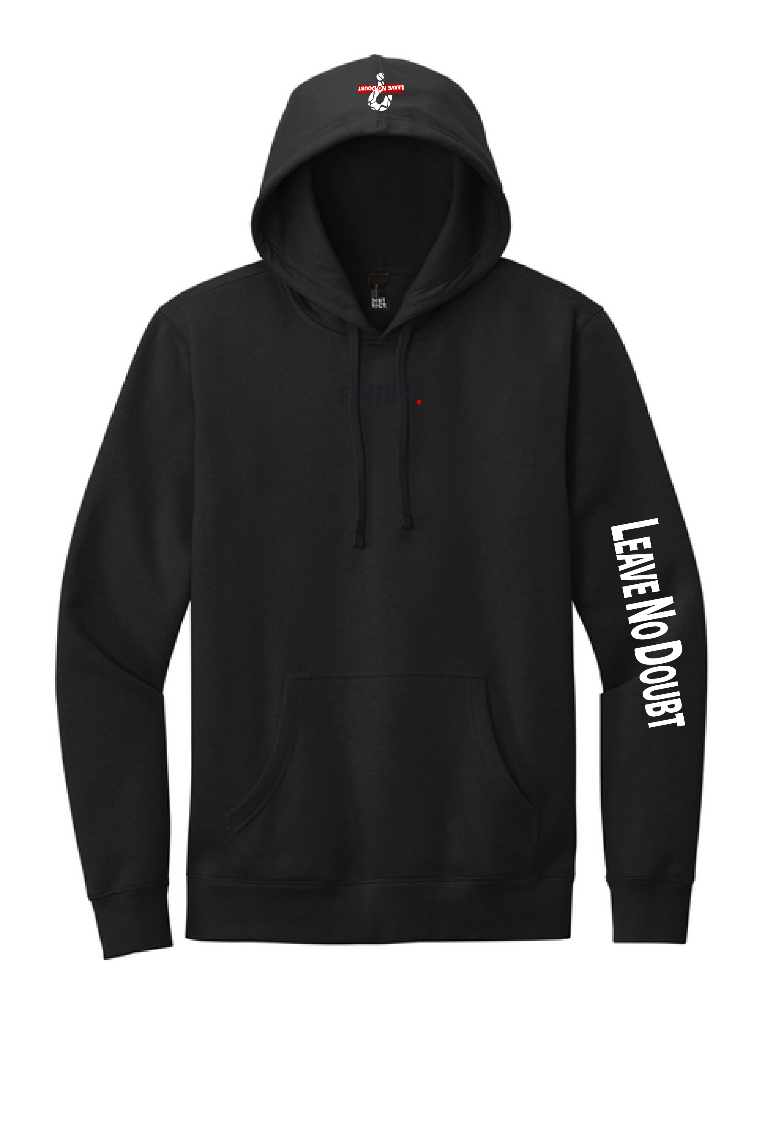 Leave No Doubt Black Hoodie with Red