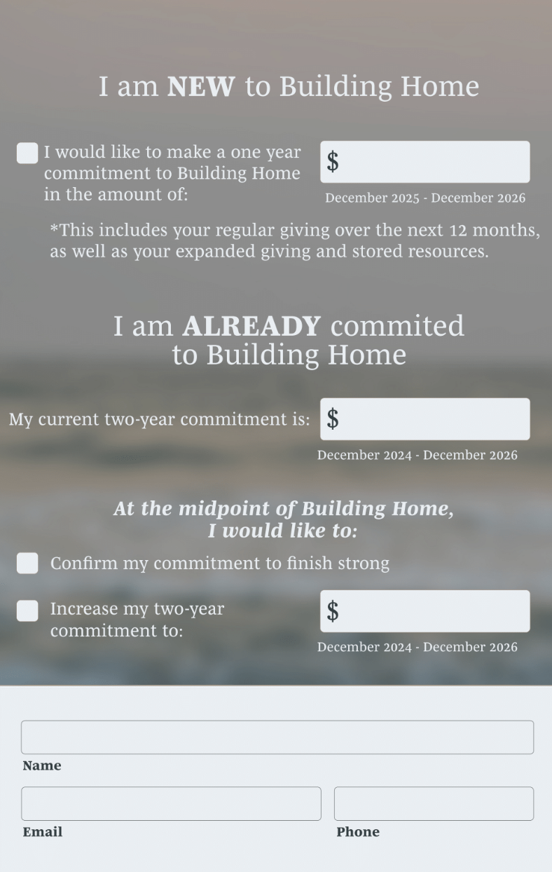 Commitment card fill in