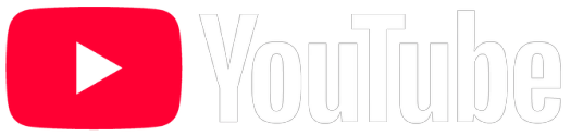 YouTube logo with red play button icon and white text