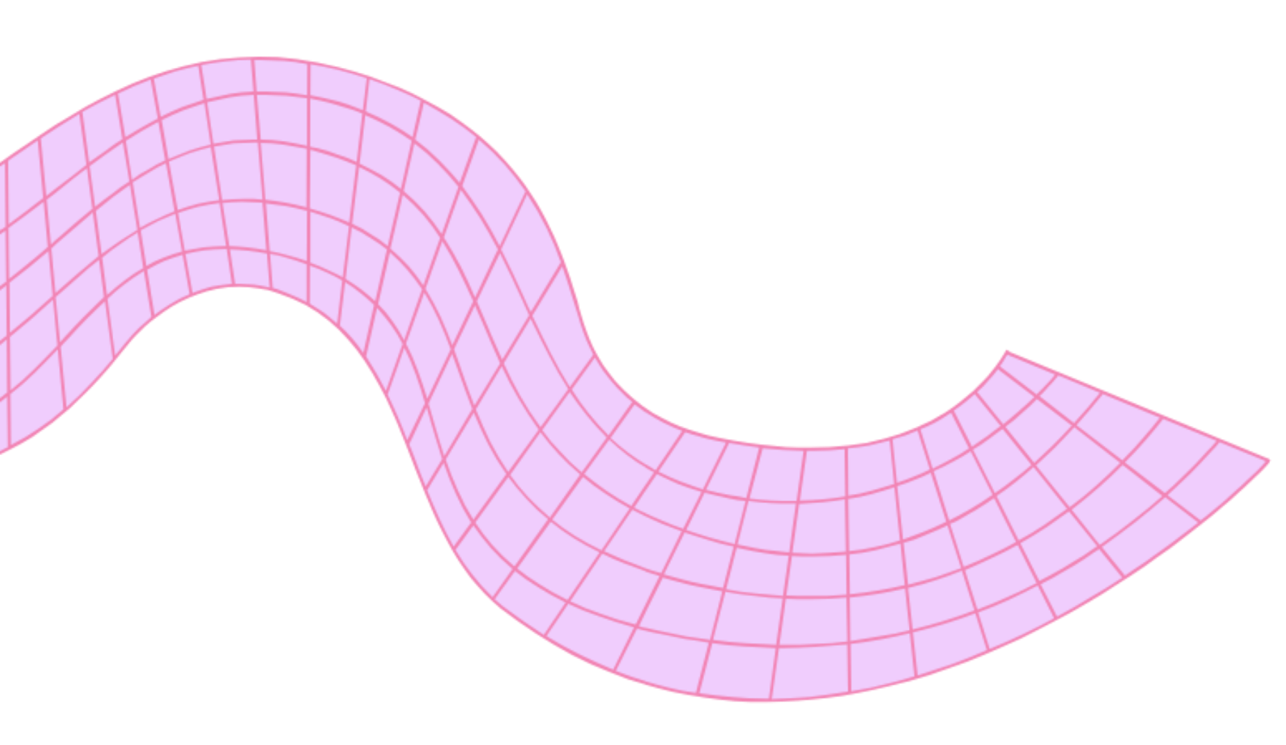 A colorful 3D graph with a pink grid surface and a blue shape beneath it, set against a pink background.