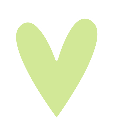 Light green heart outlined in white on a black background.