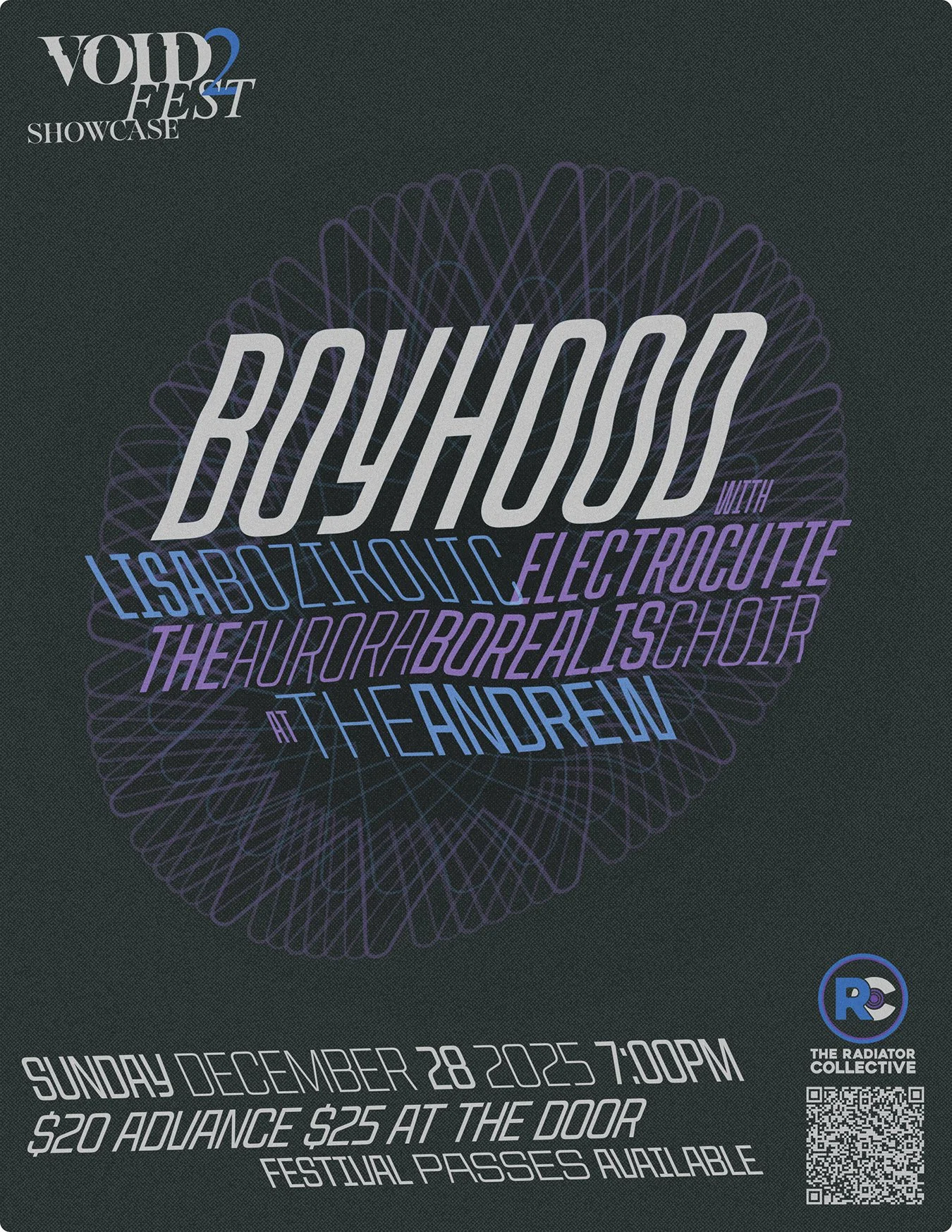<span class="sqsrte-text-color--darkAccent">Boyhood Concert with Lisa Bozikovic, Electrocutie &amp; the Aurora Borealis Choir-Void 2 Fest Showcase. </span>
