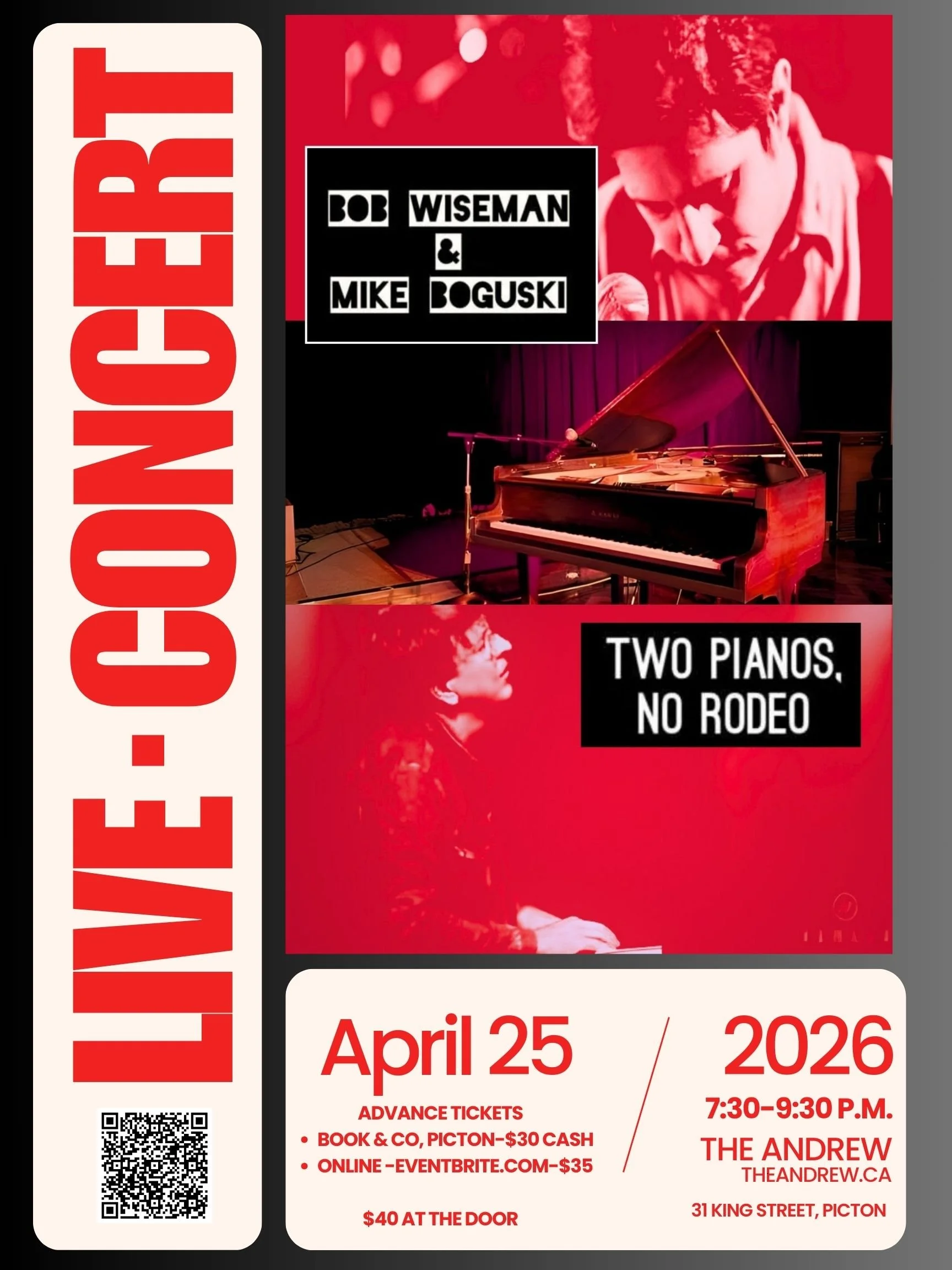Two Pianos, No Rodeo Concert with Bob Wiseman and Mike Boguski