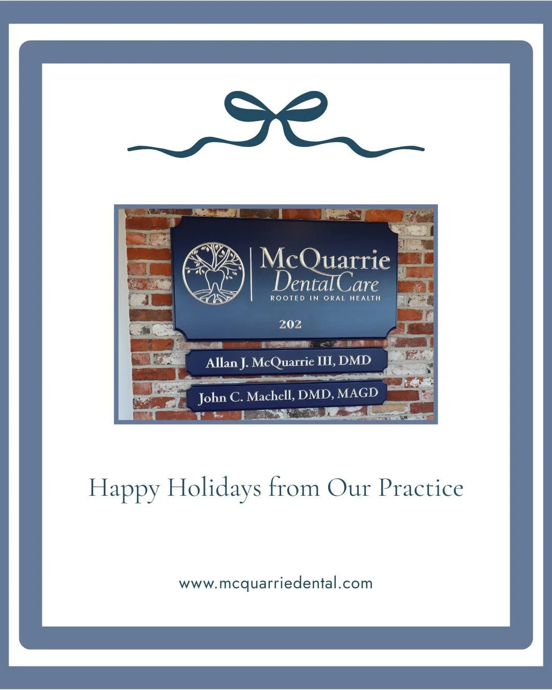 From all of us at McQuarrie Dental Care, we wish you a peaceful, joyful holiday season. Thank you for trusting us with your care and for being part of our community this year.

As we look ahead to the new year, we remain committed to supporting your 