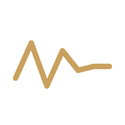 Gold jagged line settling into calm