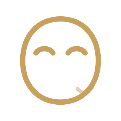 Gold mask outline with a small lifted edge