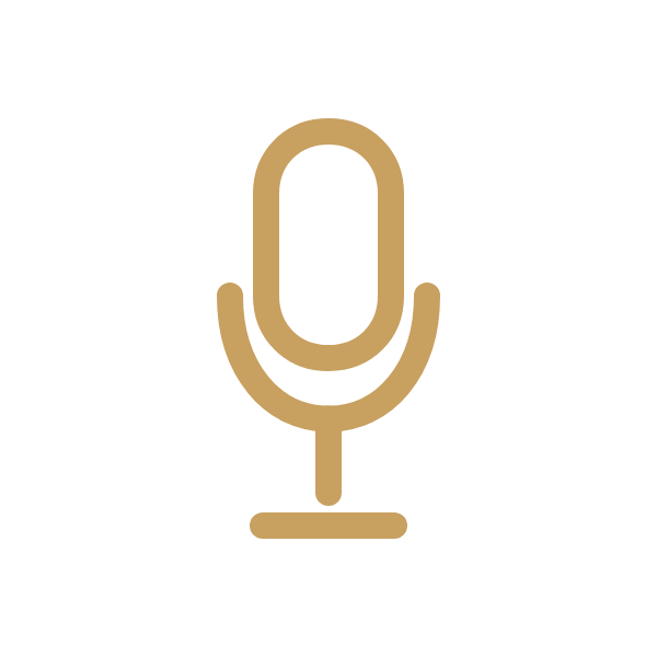 Gold colored microphone icon